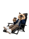 Let's Work mascot relaxed, all caught up