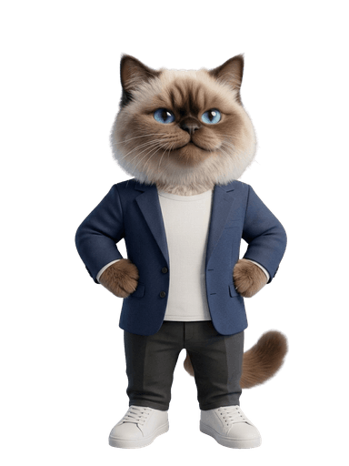Let's Work mascot standing confidently in a blazer